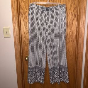 Never Worn! Navy and White Wide-Legged Pants
